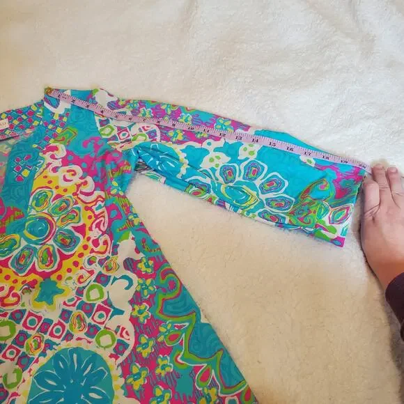 Jude Connally Colorful Printed Medallion Dress 3/4 Sleeves Women's Size Small - Picture 12 of 13